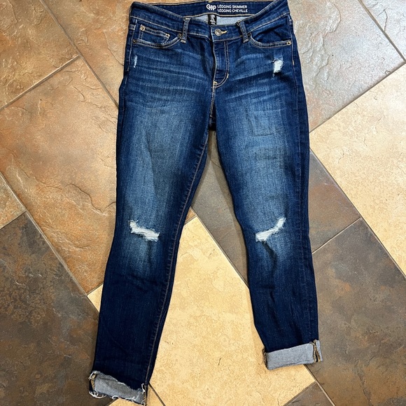 GAP Distressed Factory Leggings Skimmer Sz 6/28R - Picture 1 of 6